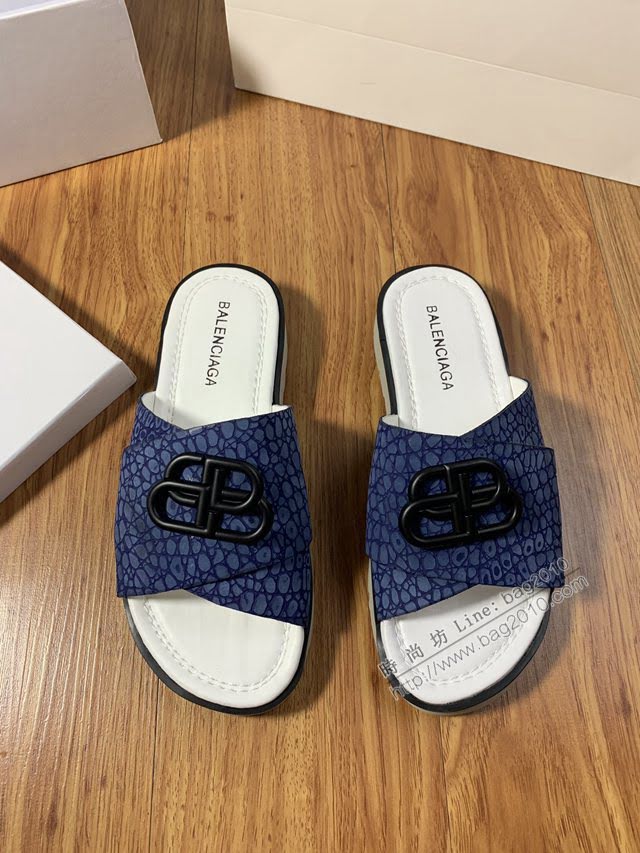 Balenciaga經典款男鞋 巴黎世家頂級版本男士夏季牛皮鞋面涼拖  hdbl1281